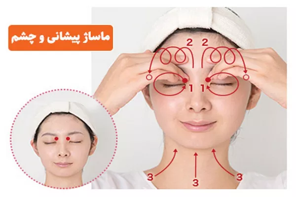 ماساژ پیشانی و چشم